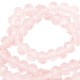 Faceted glass beads 3x2mm disc Pale French pink-pearl shine coating